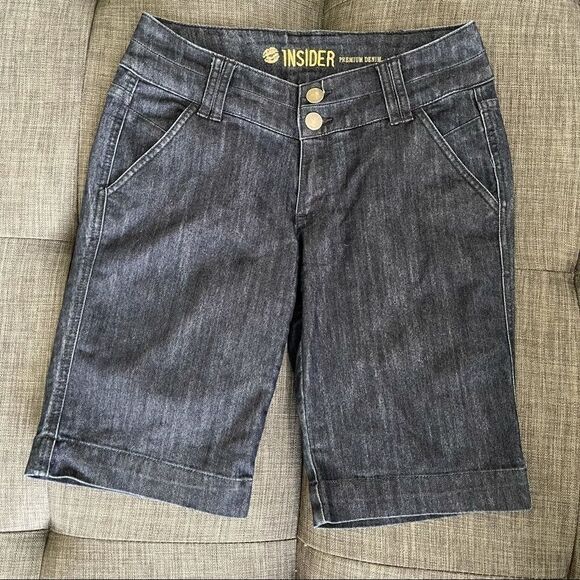 Dark Denim Bermuda Shorts - Picture 2 of 4